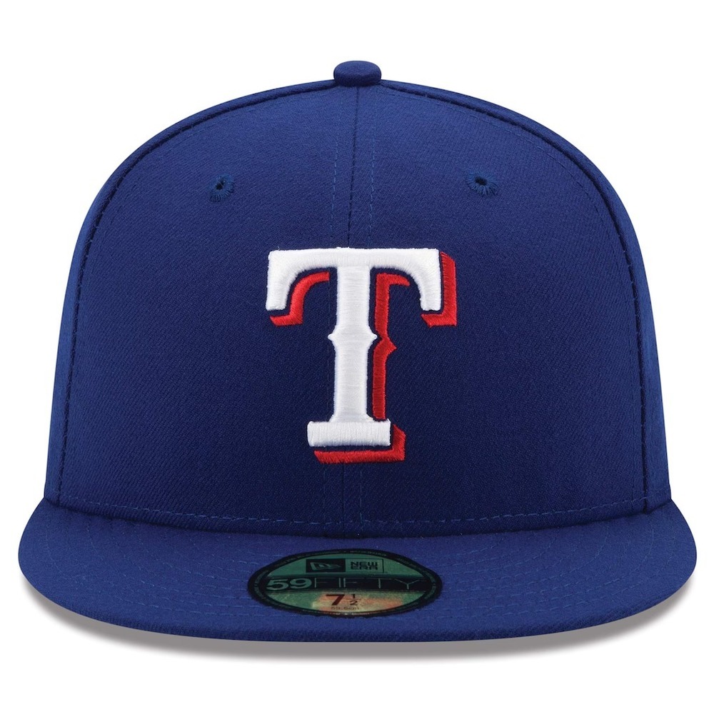 New Era Texas Rangers New Era Rangers 59Fifty Authentic Cap - Adult Royal 7 3/8 - Picture 2 of 5